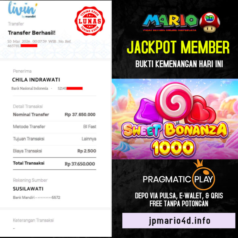 BUKTI JACKPOT MEMBER MARIO4D 10 MARET 2026