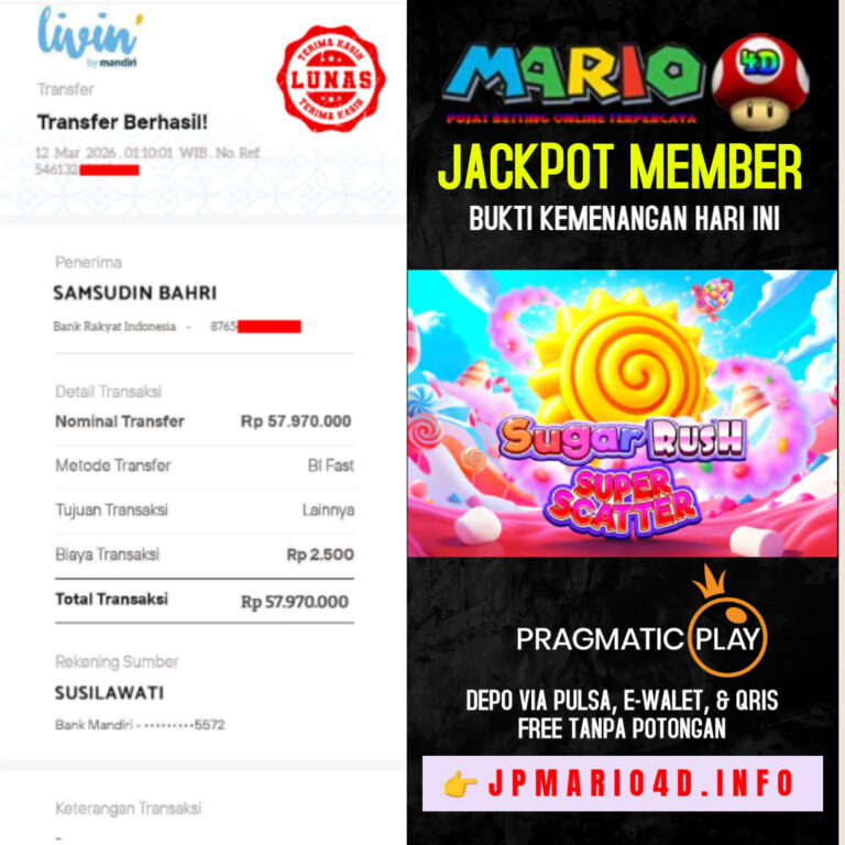 BUKTI JACKPOT MEMBER MARIO4D 12 MARET 2026