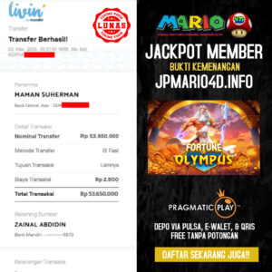BUKTI JACKPOT MEMBER MARIO4D 02 MARET 2026