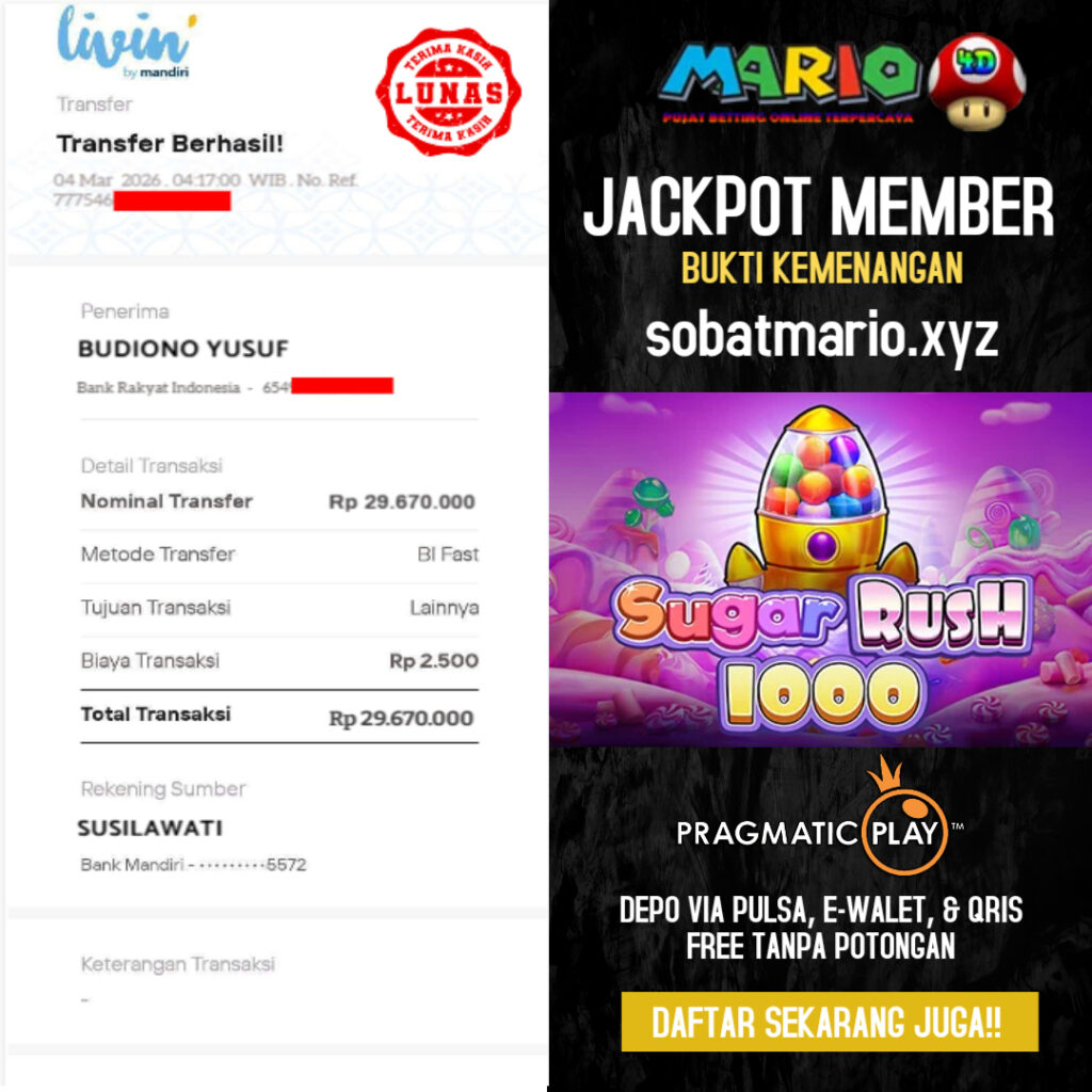 BUKTI JACKPOT MEMBER MARIO4D 04 MARET 2026