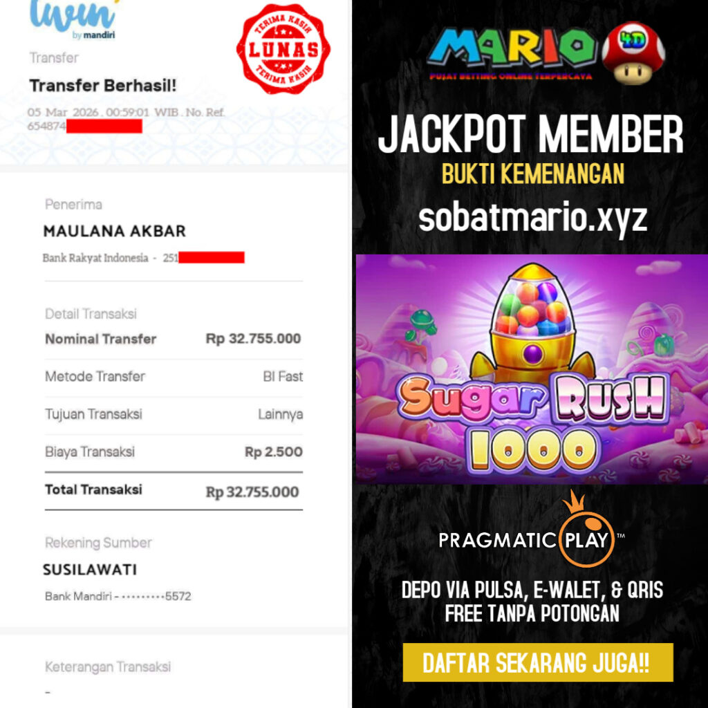 BUKTI JACKPOT MEMBER MARIO4D 05 MARET 2026