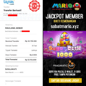 BUKTI JACKPOT MEMBER MARIO4D 05 MARET 2026