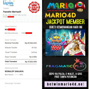 BUKTI JACKPOT MEMBER MARIO4D 26 APRIL 2026
