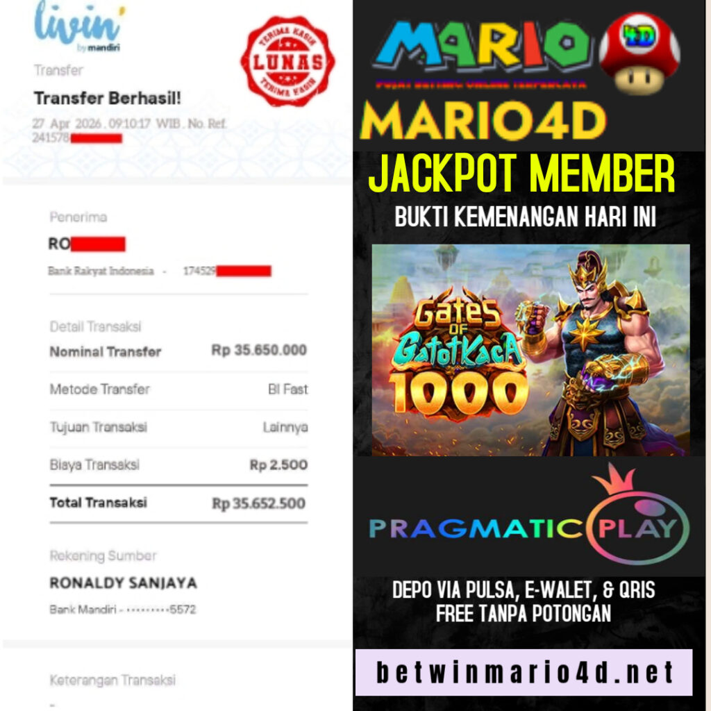 BUKTI JACKPOT MEMBER MARIO4D