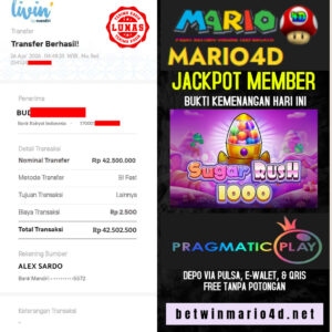 BUKTI JACKPOT MEMBER MARIO4D 26 APRIL 2026