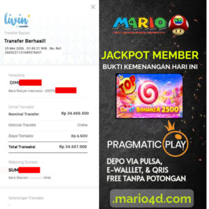 BUKTI JACKPOT MEMBER MARIO4D 25 MEI 2026