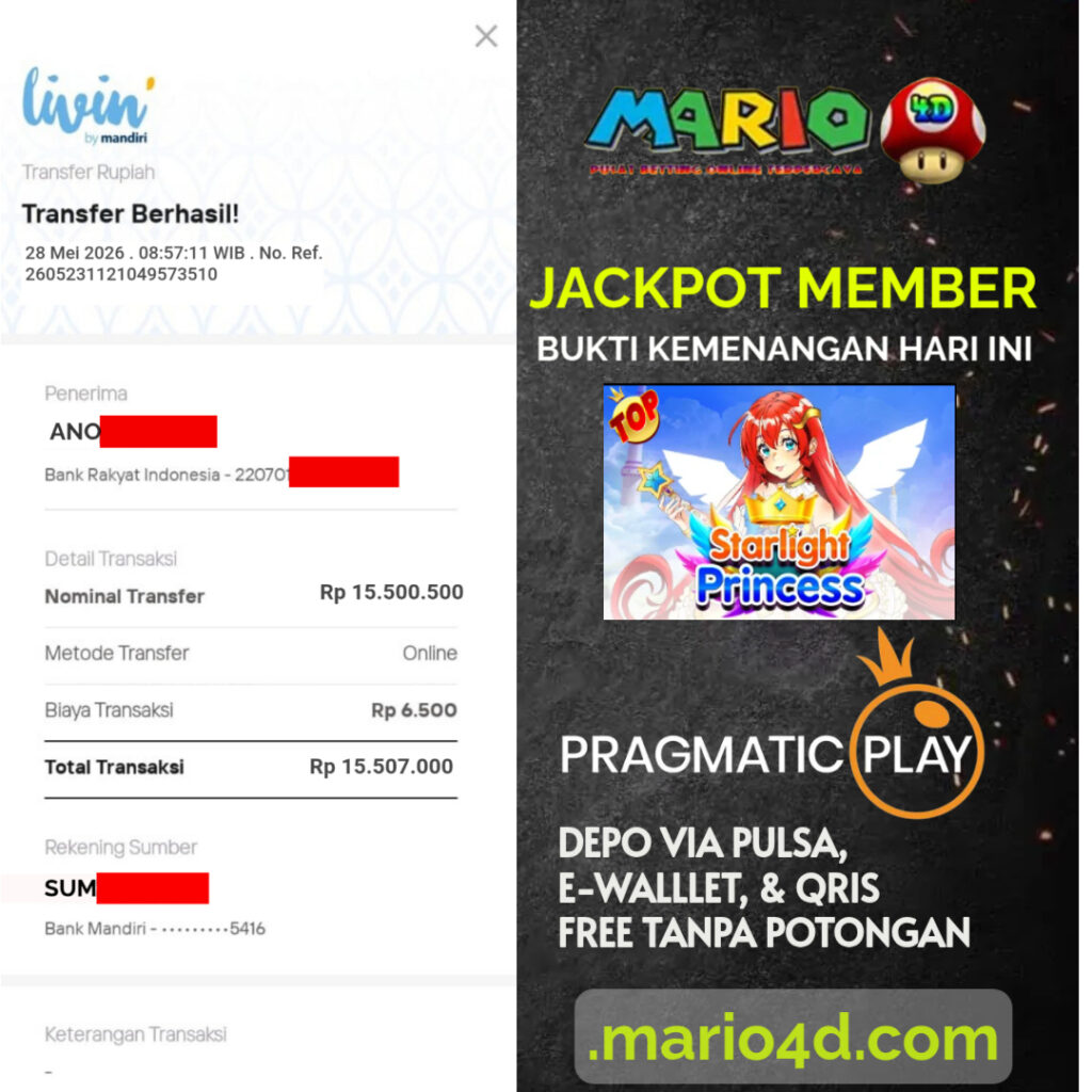 BUKTI JACKPOT MEMBER MARIO4D 28 MEI 2026