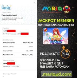 BUKTI JACKPOT MEMBER MARIO4D 28 MEI 2026