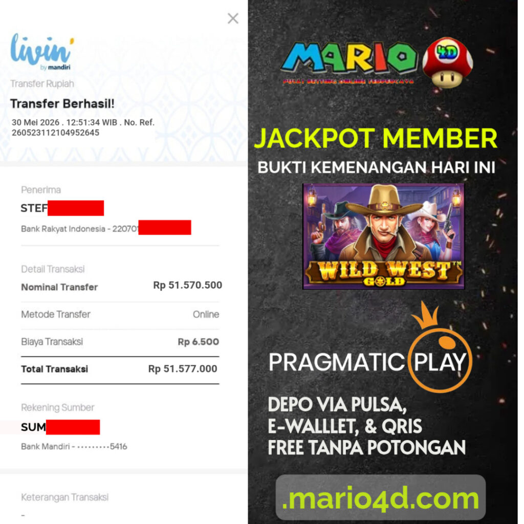 BUKTI JACKPOT MEMBER MARIO4D 30 MEI 2026