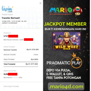 BUKTI JACKPOT MEMBER MARIO4D 30 MEI 2026