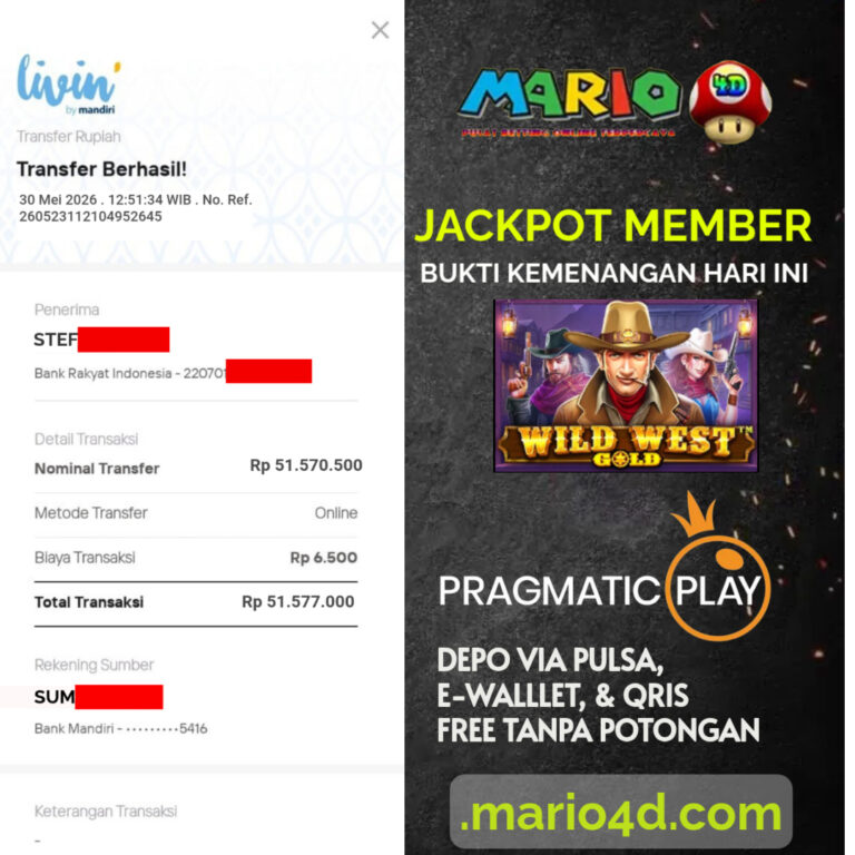 BUKTI JACKPOT MEMBER MARIO4D 30 MEI 2026