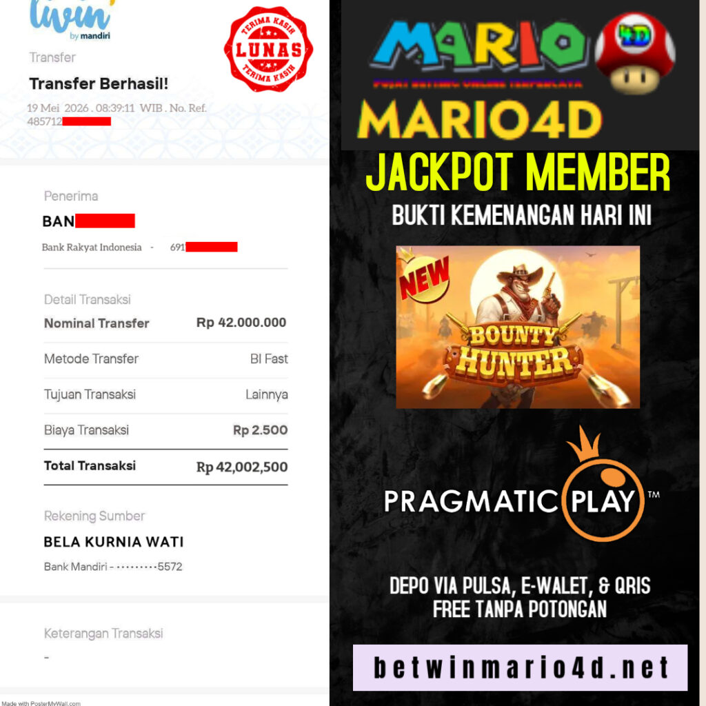 BUKTI JACKPOT MEMBER MARIO4D 19 MEI 2026