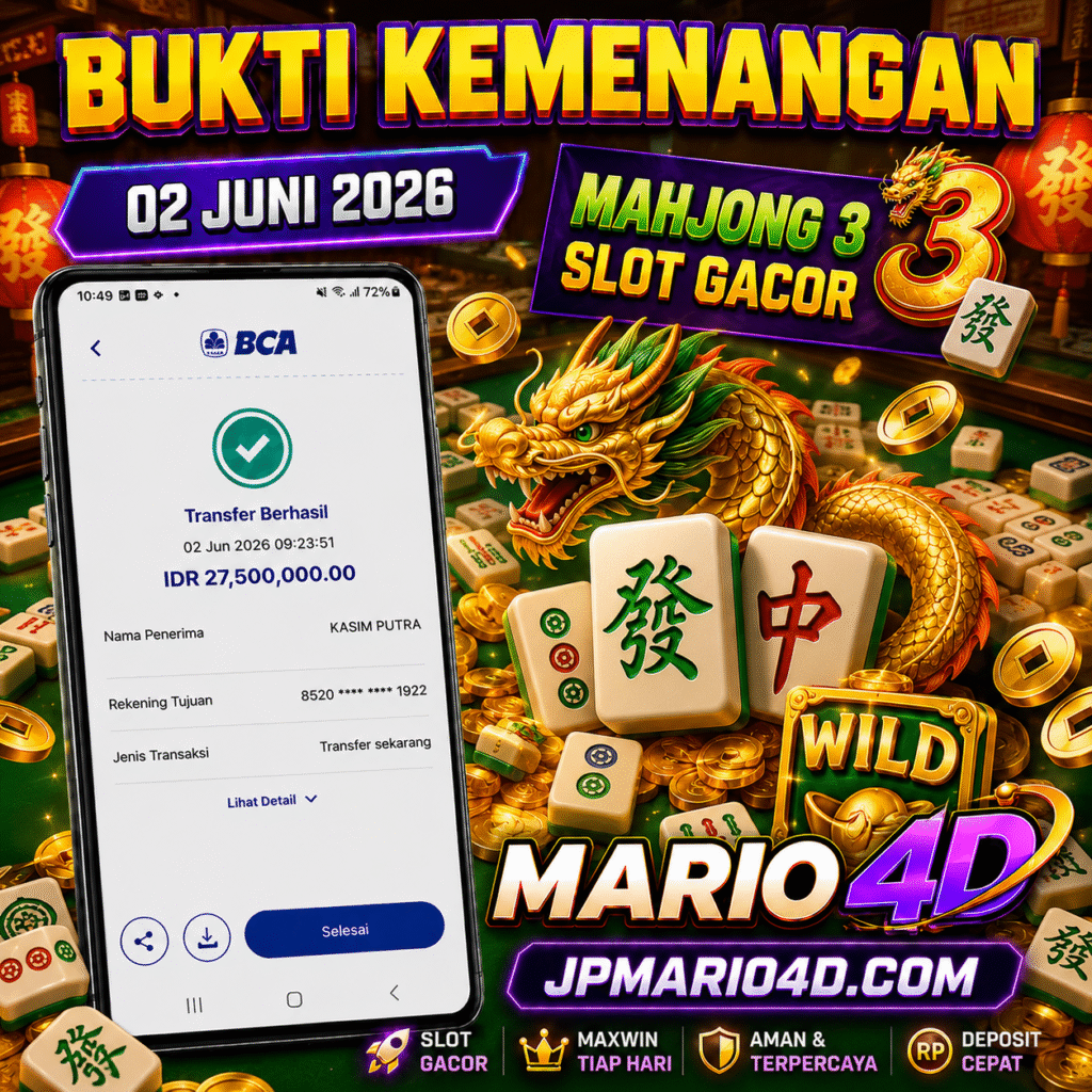 BUKTI JACKPOT MEMBER MARIO4D 02 JUNI 2026