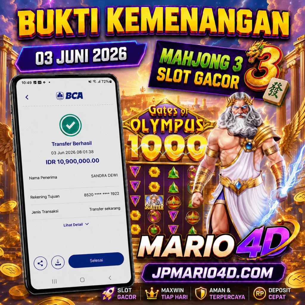 BUKTI JACKPOT MEMBER MARIO4D 03 JUNI 2026