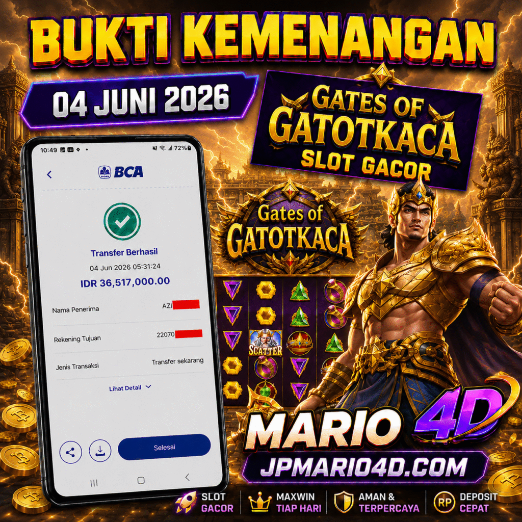 BUKTI JACKPOT MEMBER MARIO4D 04 JUNI 2026