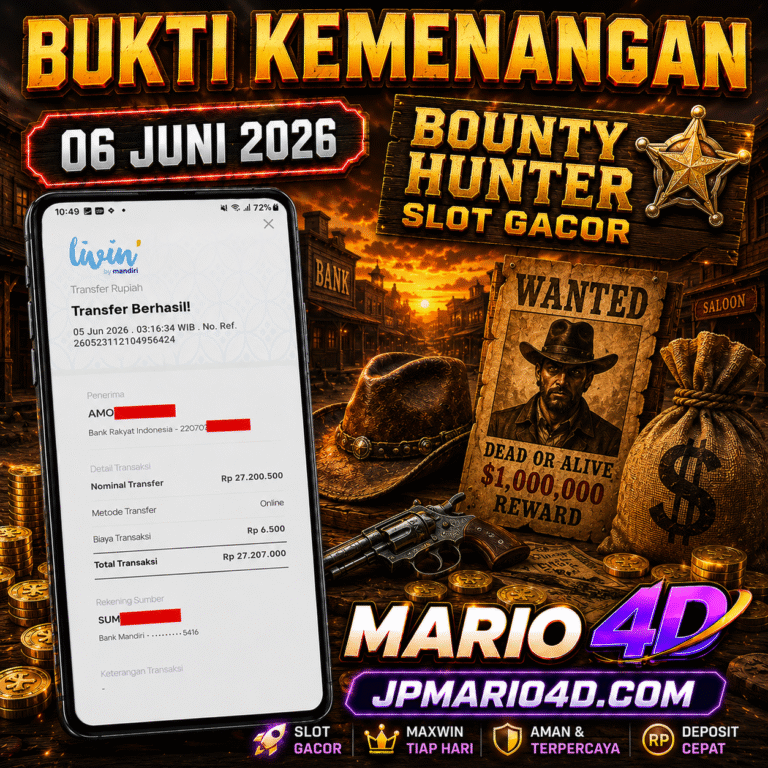 BUKTI JACKPOT MEMBER MARIO4D 06 JUNI 2026